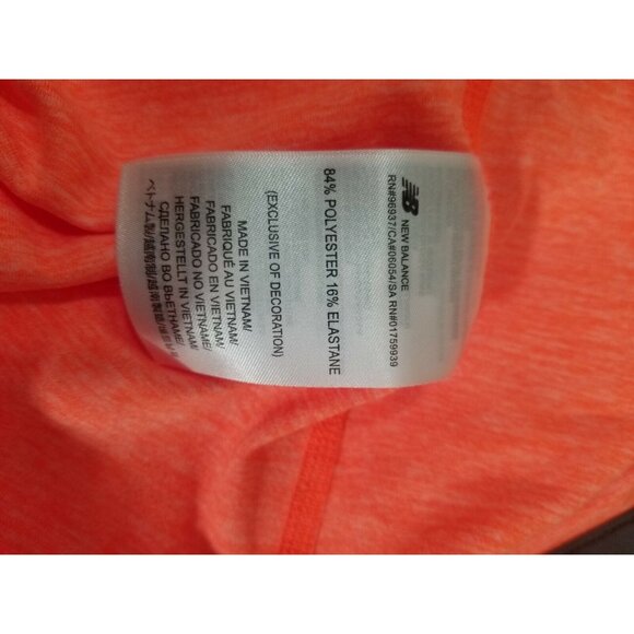 New Balance Mens Size L Dry 1/4 Zip Lightweight orange Long Sleeve Running - Picture 6 of 8